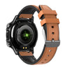 ET482 1.43 inch AMOLED Screen Sports Smart Watch Support Bluetooth Call /  ECG Function(Brown Leather Band)