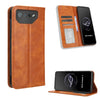For ASUS ROG Phone 7 Magnetic Buckle Retro Texture Leather Phone Case(Brown)
