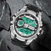 SANDA 6015 Men Multifunctional Waterproof Luminous Sports Watch(Black Green)