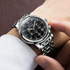 JIN SHI DUN 8750 Men Fashion Waterproof Luminous Mechanical Watch(Silver Black)