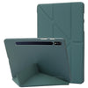 For Samsung Galaxy Tab S8+ / S7+ Deformation Silicone Leather Tablet Case(Dark Green)