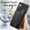 For Samsung Galaxy A04 4G Retro Leather Zipper Wallet Back Phone Case(Black)