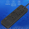 T14 2m 2500W 3 Plugs + 3-USB Ports Multifunctional Socket With Switch, Specification: US Plug (Black)