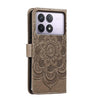 For Xiaomi Redmi K70 Sun Mandala Embossing Pattern Phone Leather Case(Grey)