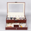 PU Leather 12-bit Watch Box Double-layer Jewelry Box Storage Display Box(Brown)