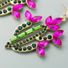 Cactus Alloy Retro Earrings With Colored Rhinestones(Coffee)