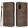 For Samsung Galaxy S20 FE Line Splicing Buckle Retro Leather Phone Case(Brown)