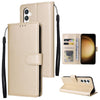 For Samsung Galaxy S25+ 5G 3-Card Slots Multifunctional Leather Phone Case(Gold)