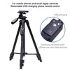 YUNTENG VCT-5208RM Aluminum Magnesium Alloy Leg Tripod Mount with Bluetooth Remote Control & Tripod Head & Phone Clamp for SLR Camera & Smartphones, Height: 125cm