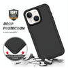 For iPhone 15 Plus Shockproof MagSafe Armor PC Hybrid TPU Phone Case(Black)