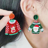 1pair Sweater Christmas Earrings Cute Elk Snowman  Earstuds, Color: Elk Red
