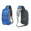 Ozuko 9283 Men Outdoor Anti-theft Chest Bag Rivet Messenger Bag with External USB Charging Port(Blue)