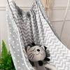 Children Swing Indoor Outdoor Hanging Basket  Household Cartoon Hammock(Gray Wave)