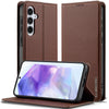 For Samsung Galaxy A56 5G LC.IMEEKE L1 Series Frosted Fine Texture PU Phone Case(Brown)