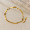 OPK GS1567 Love Hand Jewelry Temperament Zirconia Stainless Steel Bracelet(Gold)