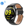 Ochstin 5HK3 Plus 1.36 inch Round Screen Bluetooth Smart Watch, Strap:Leather(Black)