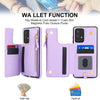 For Samsung Galaxy A72 5G Double Flap Zipper RFID Leather Phone Case with Short Lanyard(Light Purple)