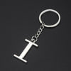 Double-Sided Three-Dimensional Plating Alphabet Keychain, Style: I