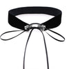 2 PCS European and American Fashion Street-snap Collar Hollow Alloy Velvet Choker Necklace, Random Color Delivery