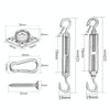 24 PCS / Set Outdoor Rectangle Shade Sail 304 Stainless Steel Accessories Outdoor Shade Flower Basket Screws Diamond Door Buckle