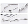 925 Sterling Silver Bracelet Bowknot Girls Stretch Bracelet(White Gold)