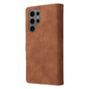 For Samsung Galaxy S25 Ultra 5G Multifunctional Frosted Zipper Wallet Leather Phone Case(Brown)