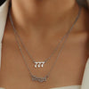 2 In 1 Angel Lucky Numbers Layered Necklace Set Women Collarbone Chain Jewelry, Style: Angel+7 Silver