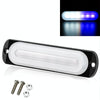 DC12V-24V / 18W Car Truck Emergency Strobe Flash Warning Light 6LEDs Ultra-thin Side Lights(White + Blue)