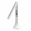 3.5W Foldable Dimmable Calendar Temperature Alarm Clock LED Table Lamp Night Reading Light(White)