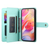 For Samsung Galaxy A36 Nine Card-slot Zipper Wallet Bag Leather Phone Case(Mint Green)