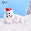 5pcs Christmas Cute Micro Landscape DIY Bonsai Decoration Snowscape Ornament, Style: No.18 Lying Bear