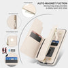 For Samsung Galaxy S23+ 5G Double Flap Zipper RFID Leather Phone Case with Short Lanyard(White)