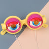 3 PCS Children Funny Glasses Toys Amusing Tricky Props(Pink Yellow)