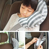2pcs Children Neck Headrest Comfortable Shoulder Cover Car Neck Guard Pillow(Blue Gray Strip)