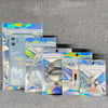 100PCS Laser Self-sealing Packaging Bag Data Line Aluminum Foil Plastic Bag , Size: 6x10cm