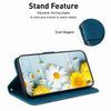 For Realme 13+ Global Lily Embossed Leather Phone Case(Dark Blue)