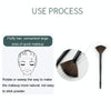 Multifunctional Fan-Shaped Makeup Brush Fiber Bristle Long Handle Cheek Makeup Tool(Black)
