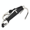 Diving Double-headed Stainless Steel Flow Hook With Safety Rope, Color: Black