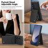 For Samsung Galaxy Z Fold6 AwQuer RFID Vertical Flip Card Bag Holder Leather Phone Case(Black)