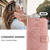 For Asus ROG Phone 8 Embossed Butterfly Leather Phone Case(Rose Gold)