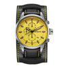 Ochstin 7235 Multifunctional Business Leather Wrist Wrist Waterproof Quartz Watch(Yellow+Silver)