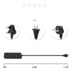 T14 2m 2500W 3 Plugs + 3-USB Ports Multifunctional Socket With Switch, Specification: US Plug (Black)
