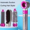 5 In 1 Hot Air Comb Automatic Curling Iron Curling & Straightening Hair Styling Comb Hair Dryer, Power: UK Plug