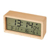 1906 Solid Wood Luminous Clock Large Screen Temperature And Humidity Clock(Eucalyptus Yellow)