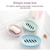 Double Lattice Home Bathroom Soap Dish Box Case Holder Container(Blue)