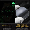 OLEVS 6898 Men Waterproof Luminous Steel Watch Band Quartz Watch(Black Blue)