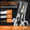 H4 Pair 22W 2000lm 6000K Car LED Direct Plug-in Headlight Bulb