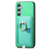 For Samsung Galaxy F15 / M15 Retro Cross Leather Ring Side Insert Card Bag MagSafe Phone Case(Green)