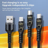 6A 66W 3 in 1 USB to 8 Pin + Micro USB + USB-C / Type-CFast Charging Braided Data Cable(Black)