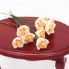 10 PCS 1:12 Mini House Toy Simulation Yellow Rose Flowers Model(Orange)